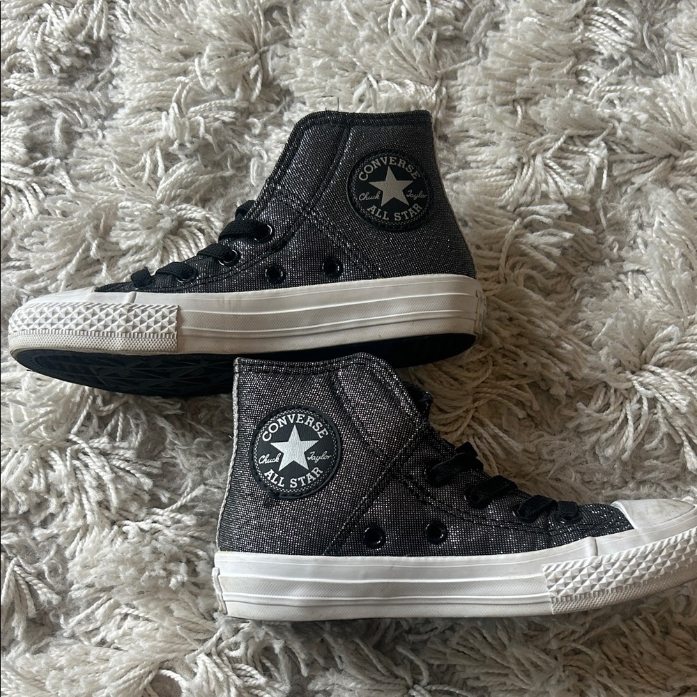 Converse Kids High-Top Sneakers - Glitter Black